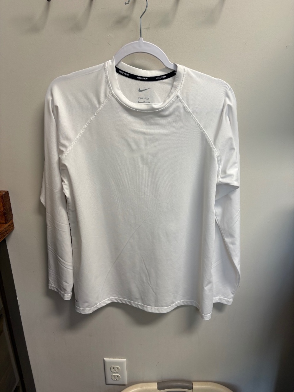 Nike Kids Long-Sleeve White Swim Shirt